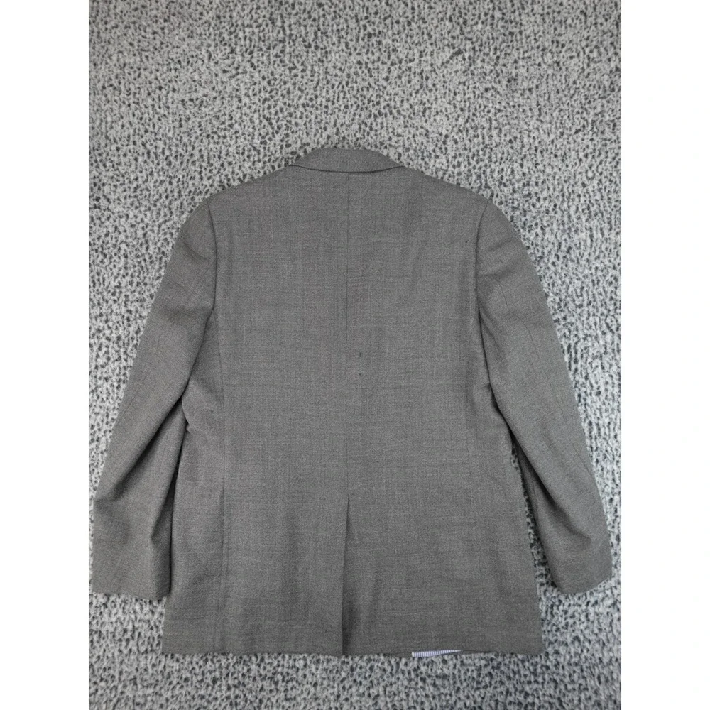 Brooks Brothers Coat Mens Grey Italian Fabric Wool Blazer 2-Button Size 44L‎